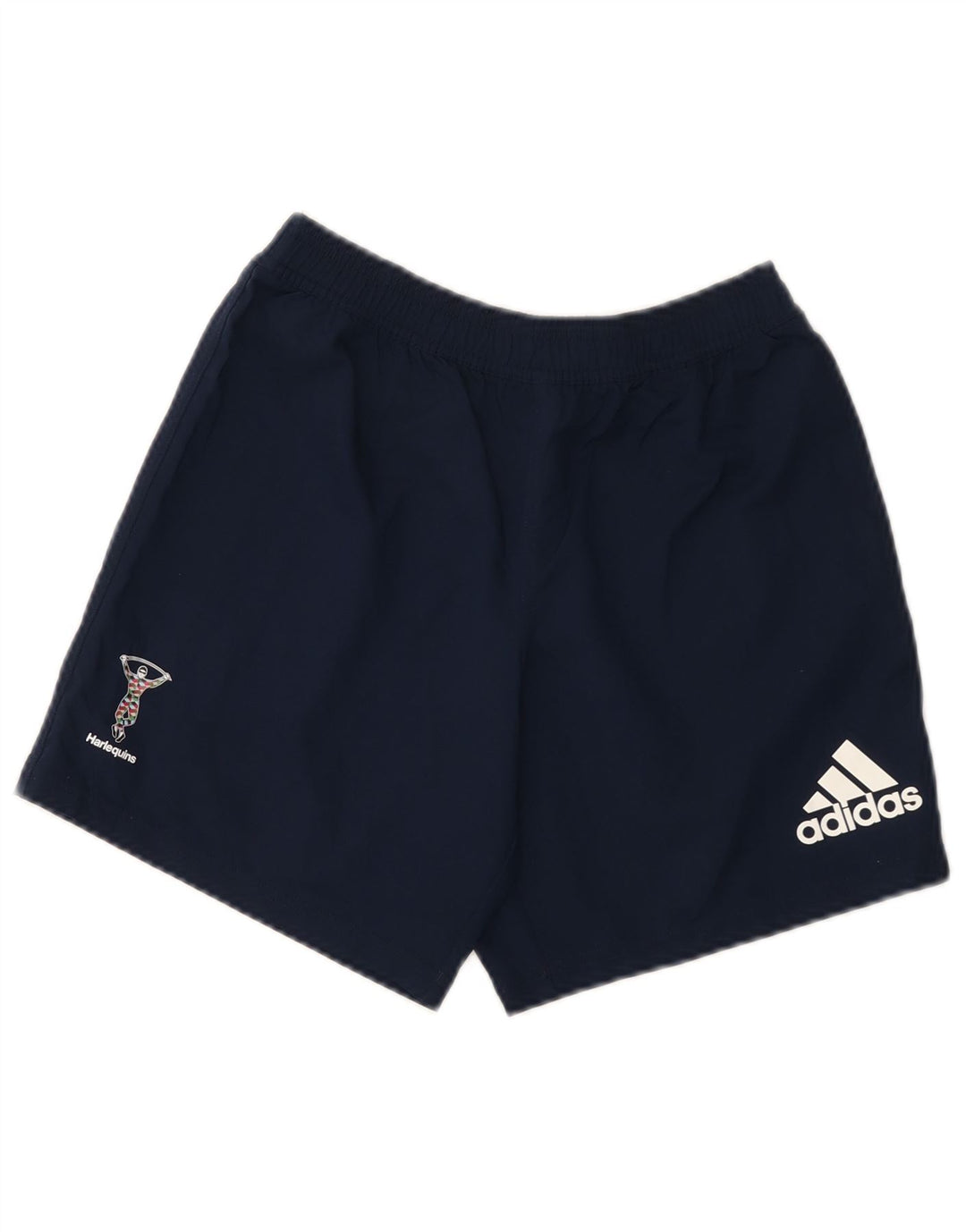 Shorts esportivos gráficos masculinos Adidas pequenos poliéster azul marinho