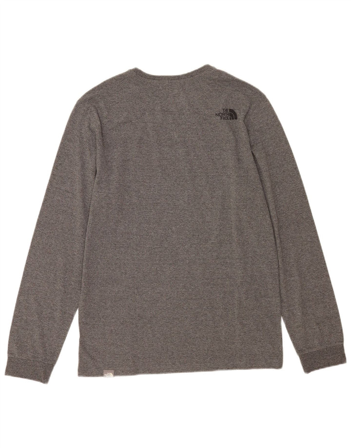 Top masculino The North Face manga comprida algodão manchado cinza pequeno