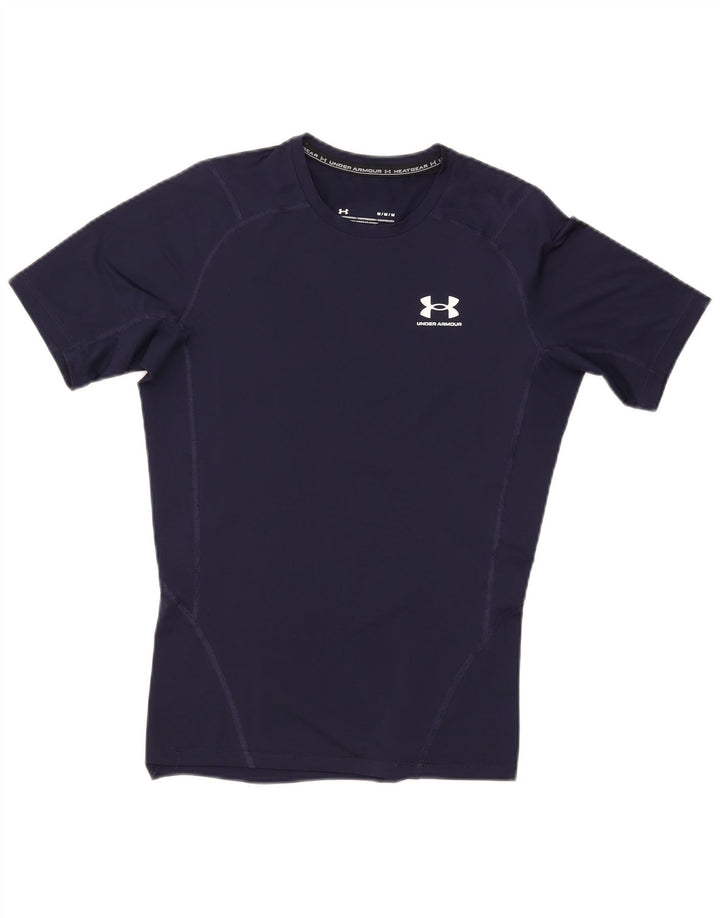 Camiseta masculina Under ARMOR Heat Gear Top Médio Sintético Azul Marinho