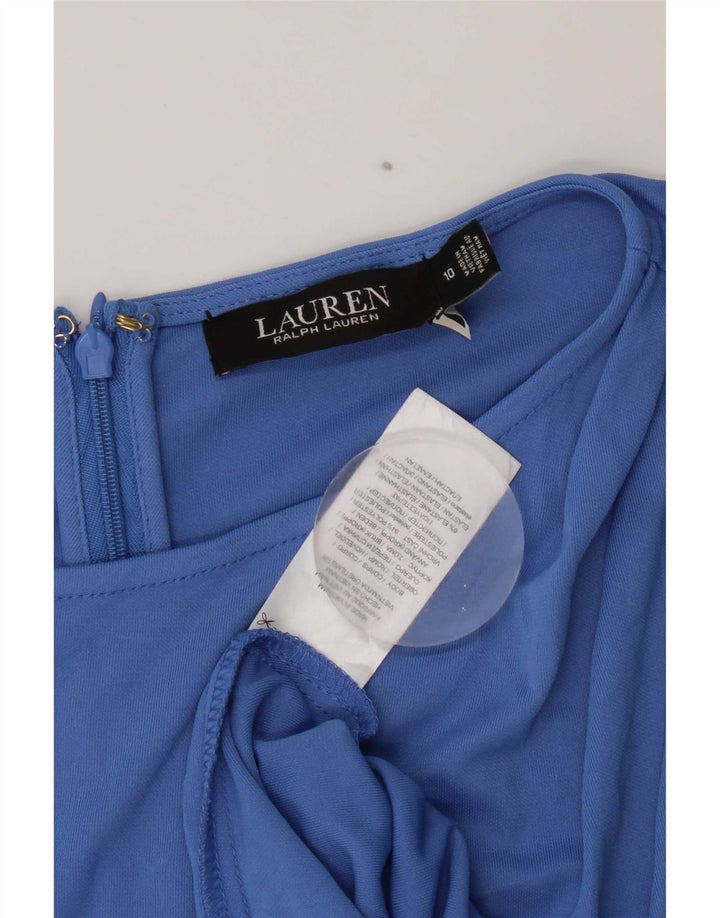 Vestido bainha feminino Ralph Lauren EUA 10 grande poliéster azul