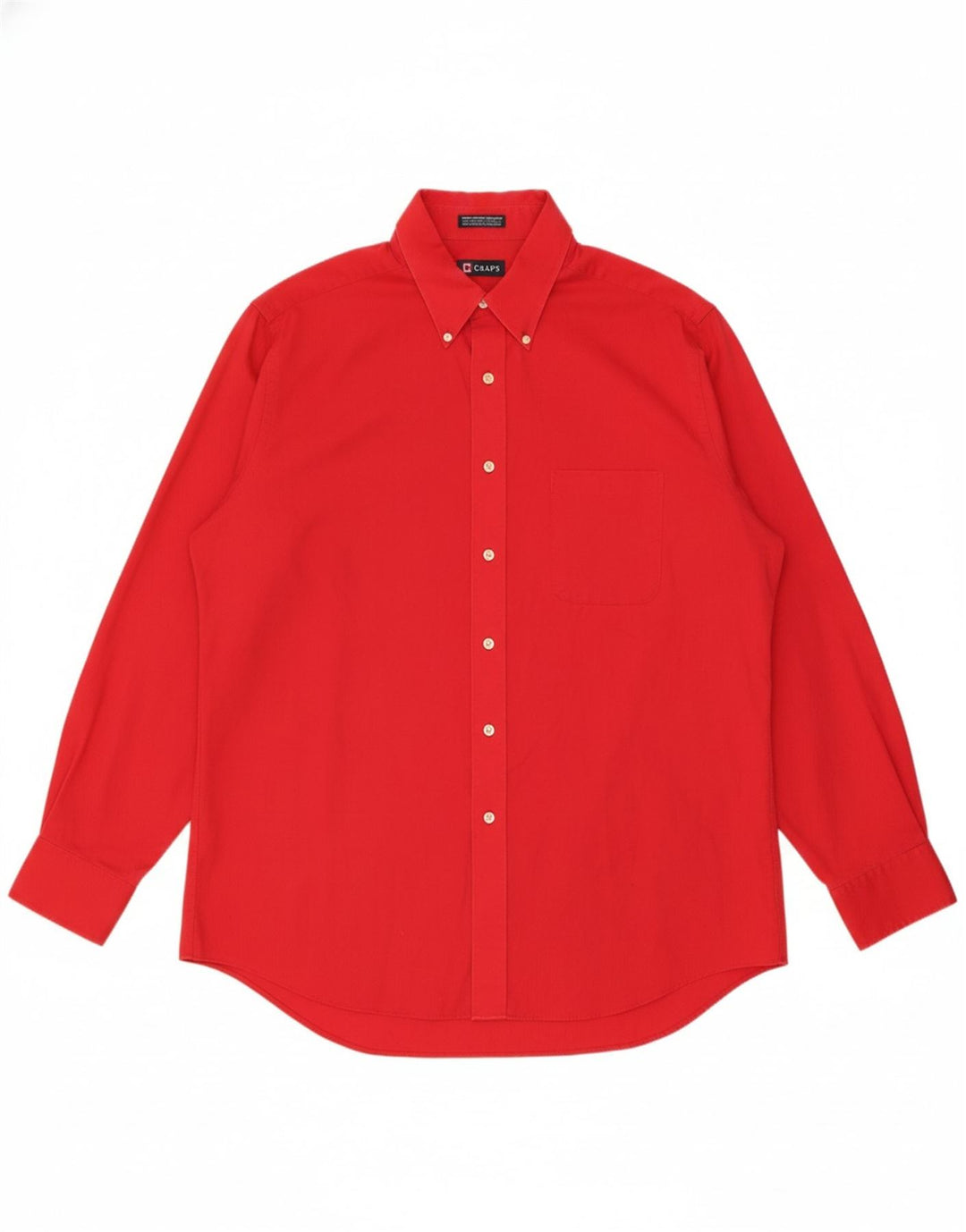 Camisa masculina de ajuste regular CHAPS tamanho 17 1/2 XL algodão vermelho