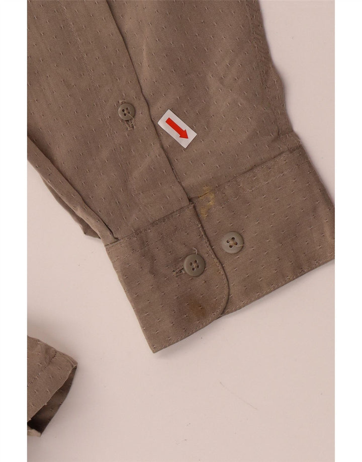 Camisa masculina Pierre Cardin tamanho 17 17 1/2 XL cinza manchado rayon