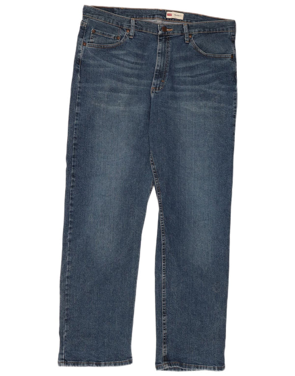 Wrangler Masculino Relaxado Fit Jeans Reta W36 L32 Azul Algodão
