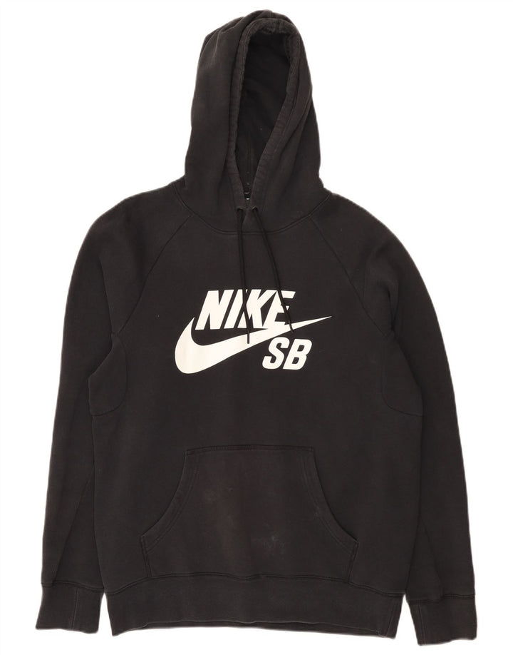 Jumper com capuz gráfico masculino Nike pequeno algodão preto