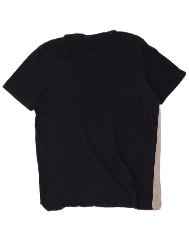 Camiseta masculina Jack & Jones Top médio azul colorblock algodão