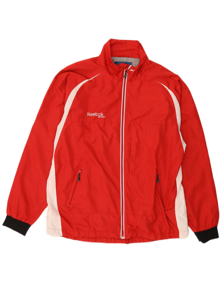 Jaqueta de chuva masculina Reebok UK 42 XL vermelho colorblock poliéster