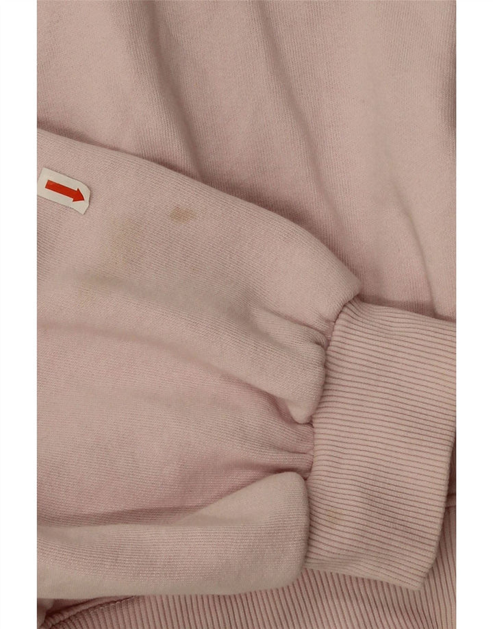 Zara Womens Crop Oversized Moletom Jumper Reino Unido 14 Médio Algodão Rosa
