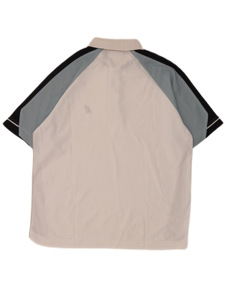Camisa polo masculina AUSTRALIAN L'ALPINA grande bloco colorido branco de poliéster