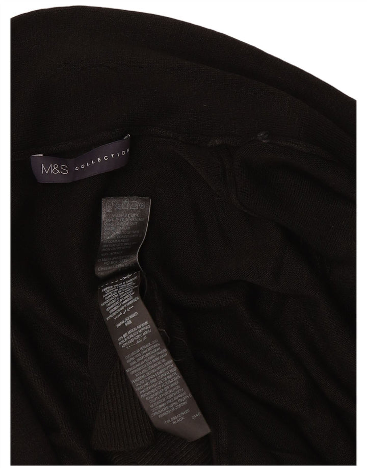 Suéter de cardigã aberto feminino Marks & Spencer Reino Unido 12 acrílico preto médio