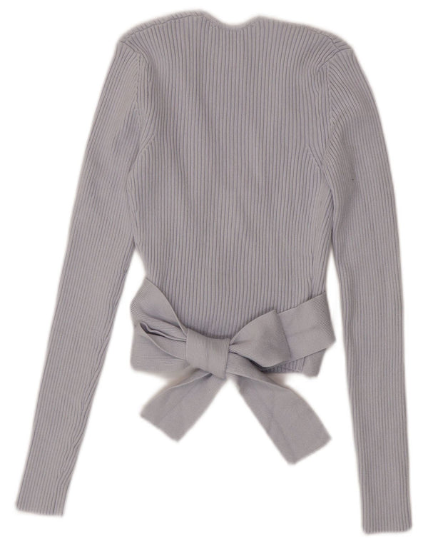 Zara Womens Crop Wrap Cardigan Top Reino Unido 8 Pequeno Azul