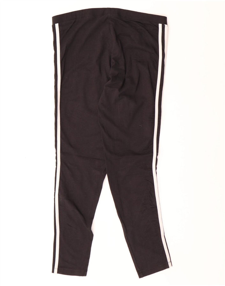 Leggings Adidas Femininas UK 14 Médio Algodão Preto