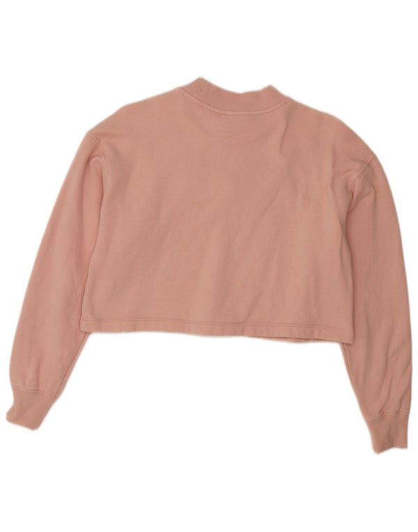 CHAMPION Suéter feminino cropped gráfico UK 10 pequeno rosa