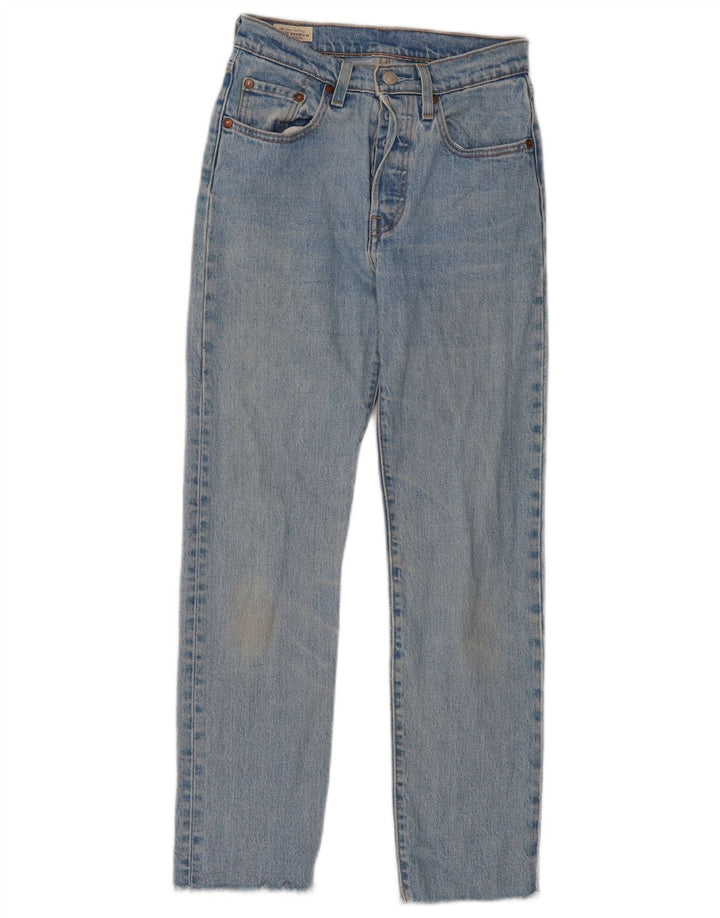 Calça jeans feminina Levi's 501 Straight W24 L28 azul algodão