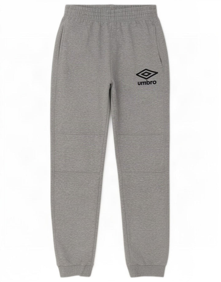 Umbro Calça de treino masculina Joggers cinza médio algodão manchado