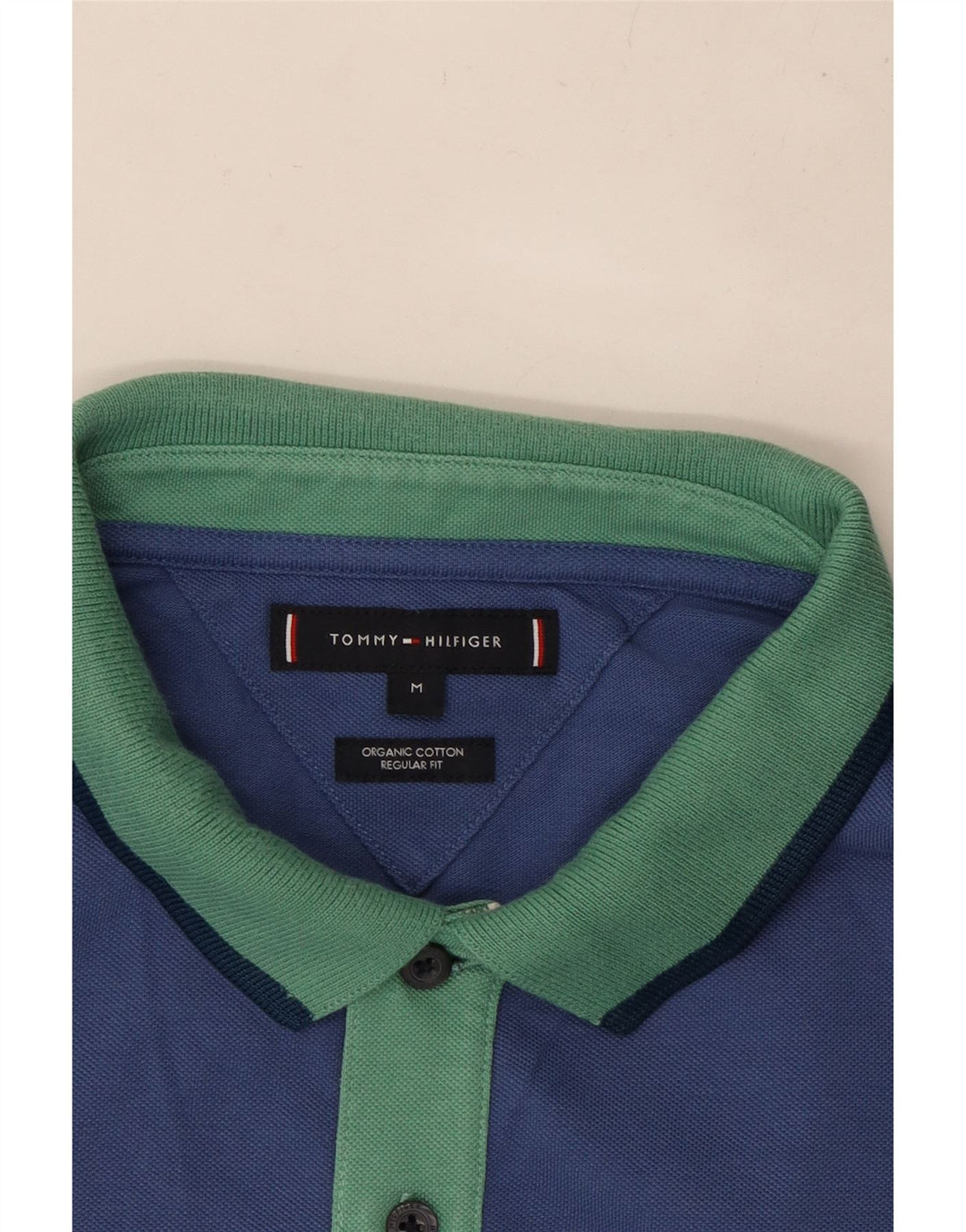 Camisa polo masculina TOMMY HILFIGER regular fit algodão azul médio