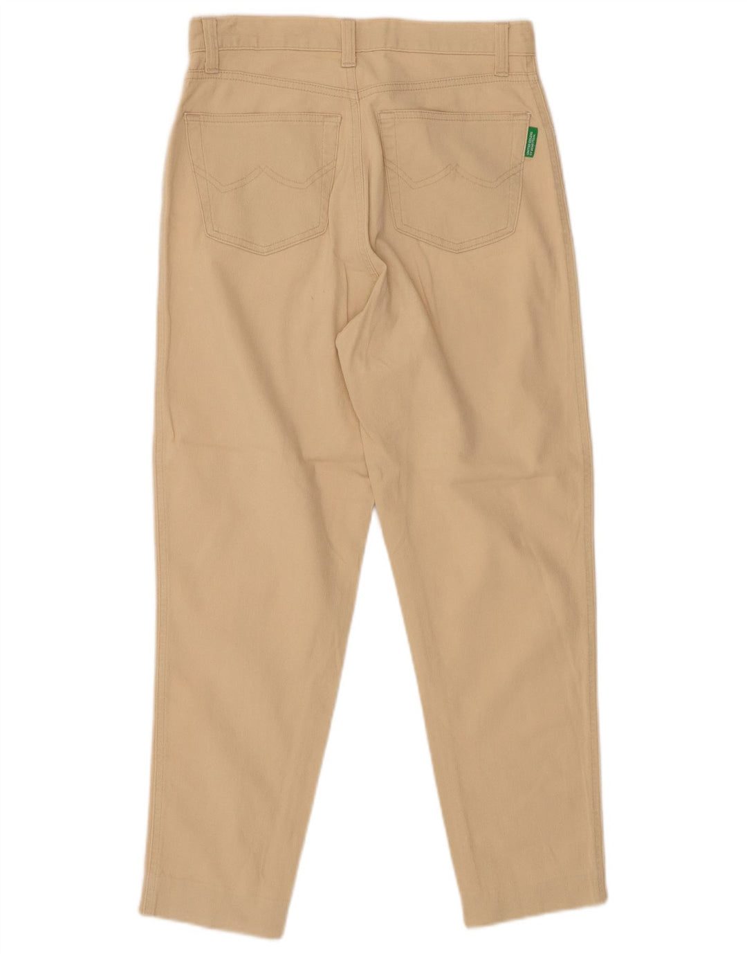 Calça feminina cortada de cintura alta BENETTON IT 44 médio W26 L24 bege