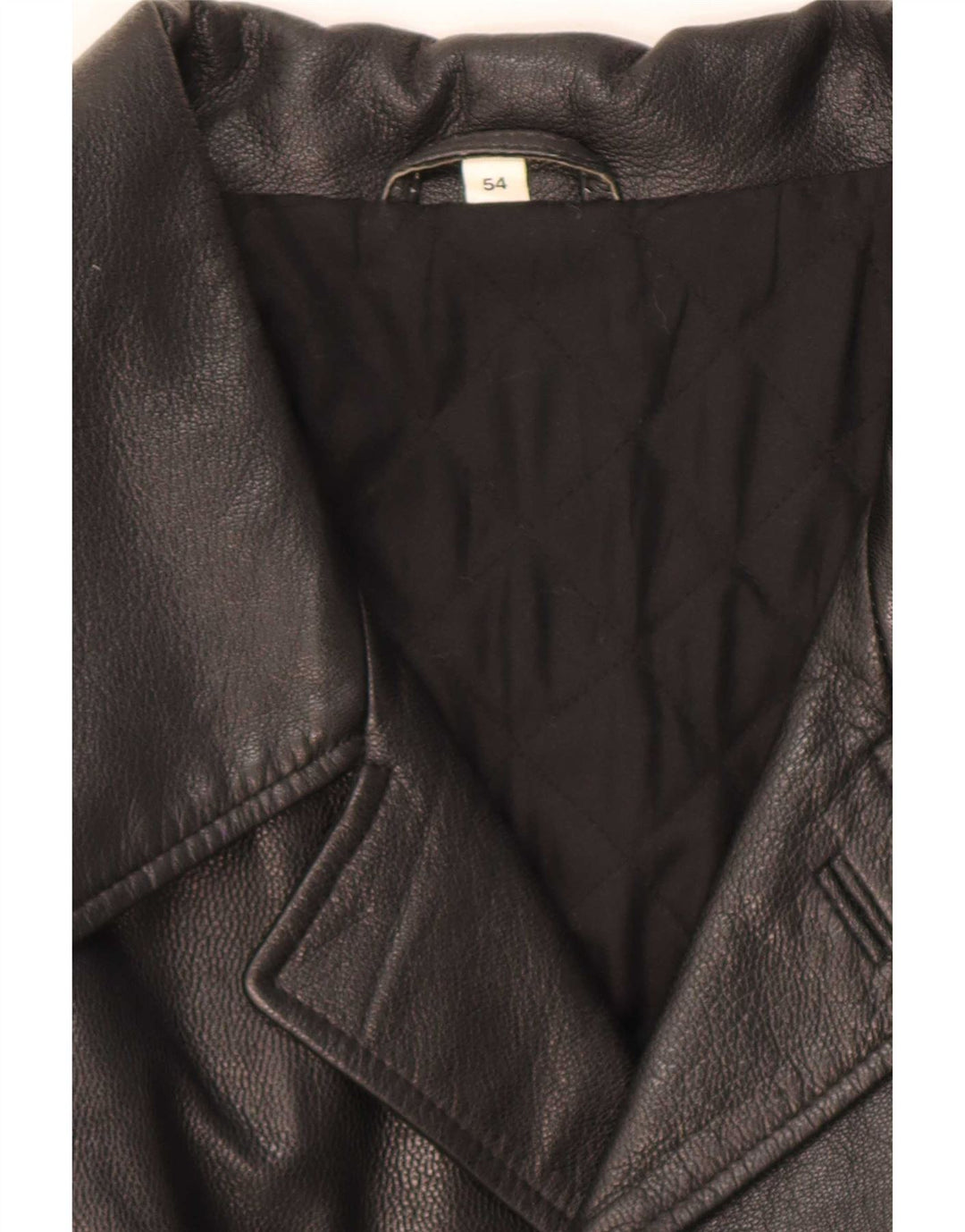 Casaco de couro masculino vintage IT 54 2XL preto
