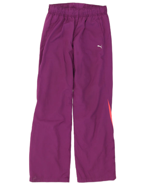 Calça de treino feminina Puma UK 12 poliéster colorblock roxo médio