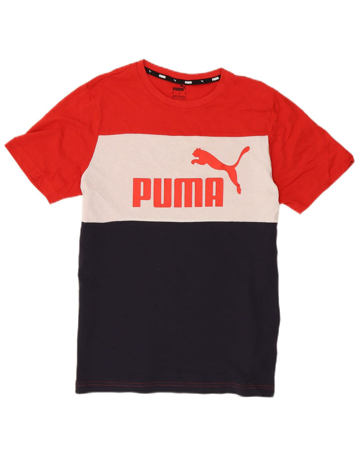 Puma Mens Graphic T-Shirt Top Pequeno Multicolorido Colorblock Algodão