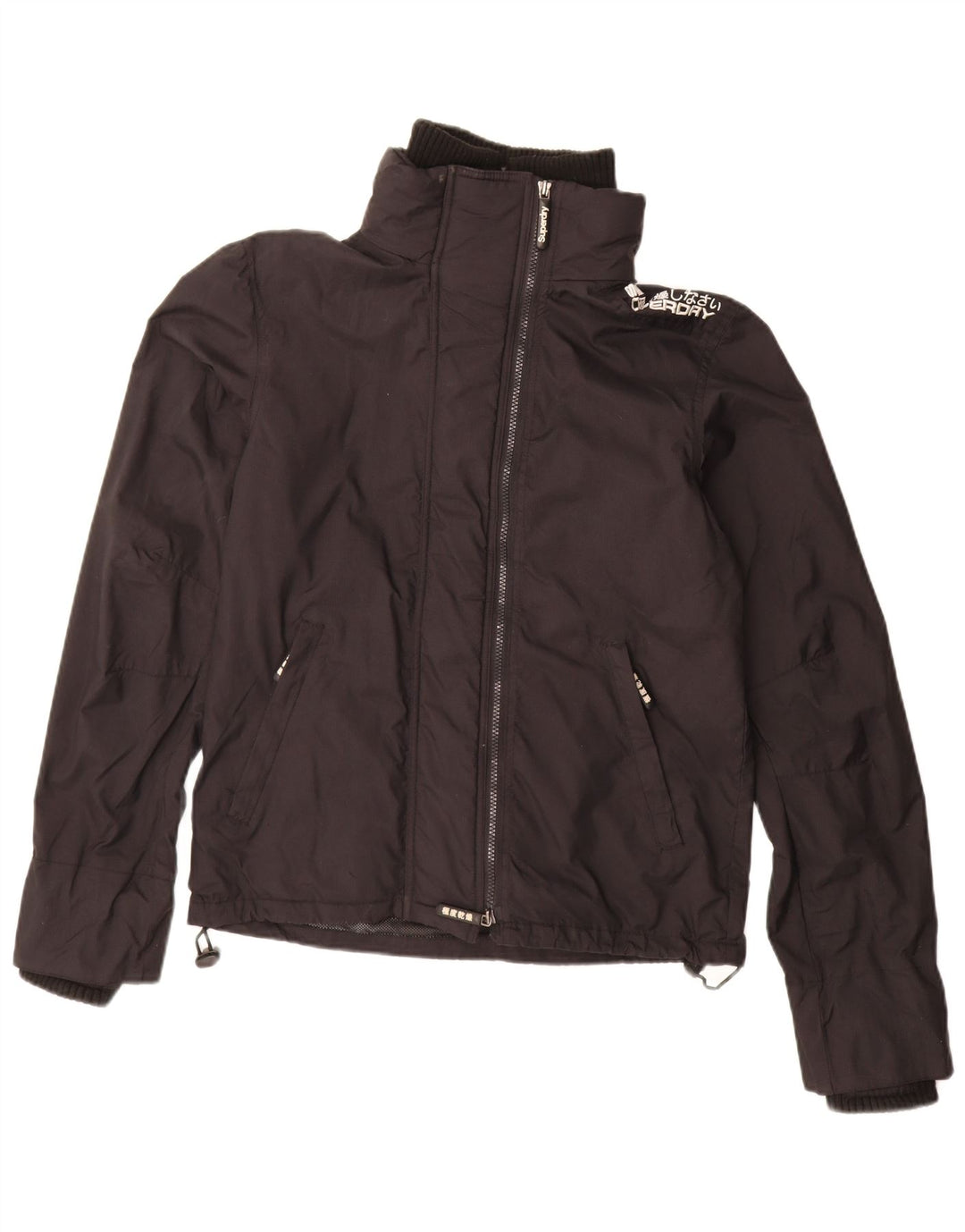 Jaqueta de chuva masculina Superdry Graphic UK 36 pequena preta nylon