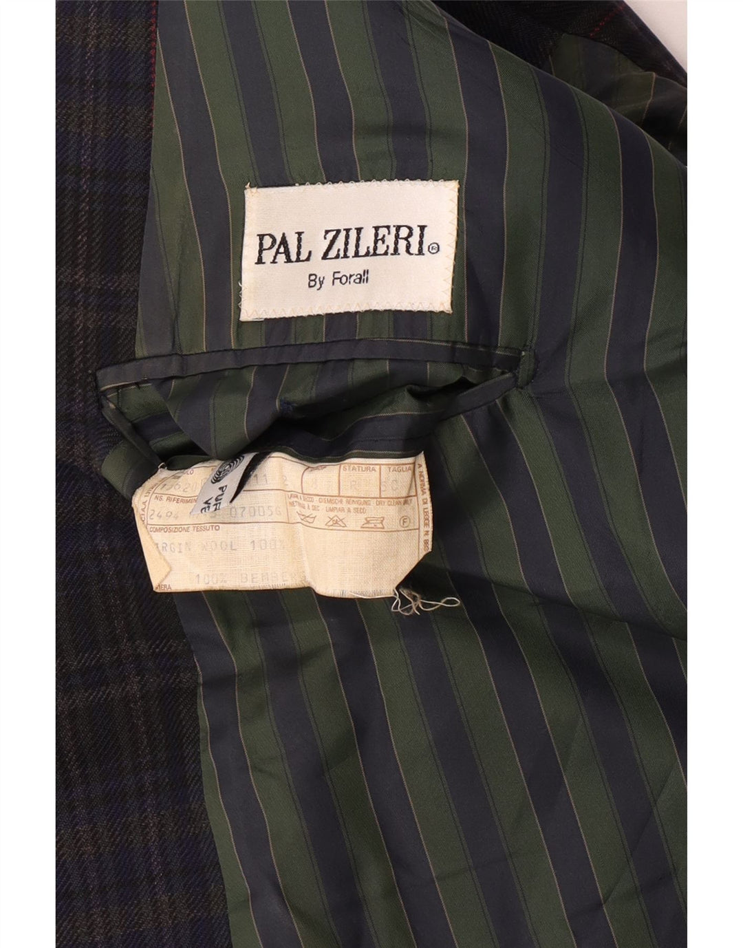 Jaqueta blazer masculina Pal Zileri com peito duplo IT 50 grande xadrez azul marinho