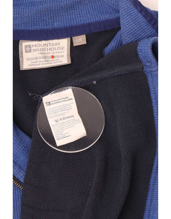 Mountain Warehouse Mens Zip Neck Moletom Jumper Grande Poliéster Azul