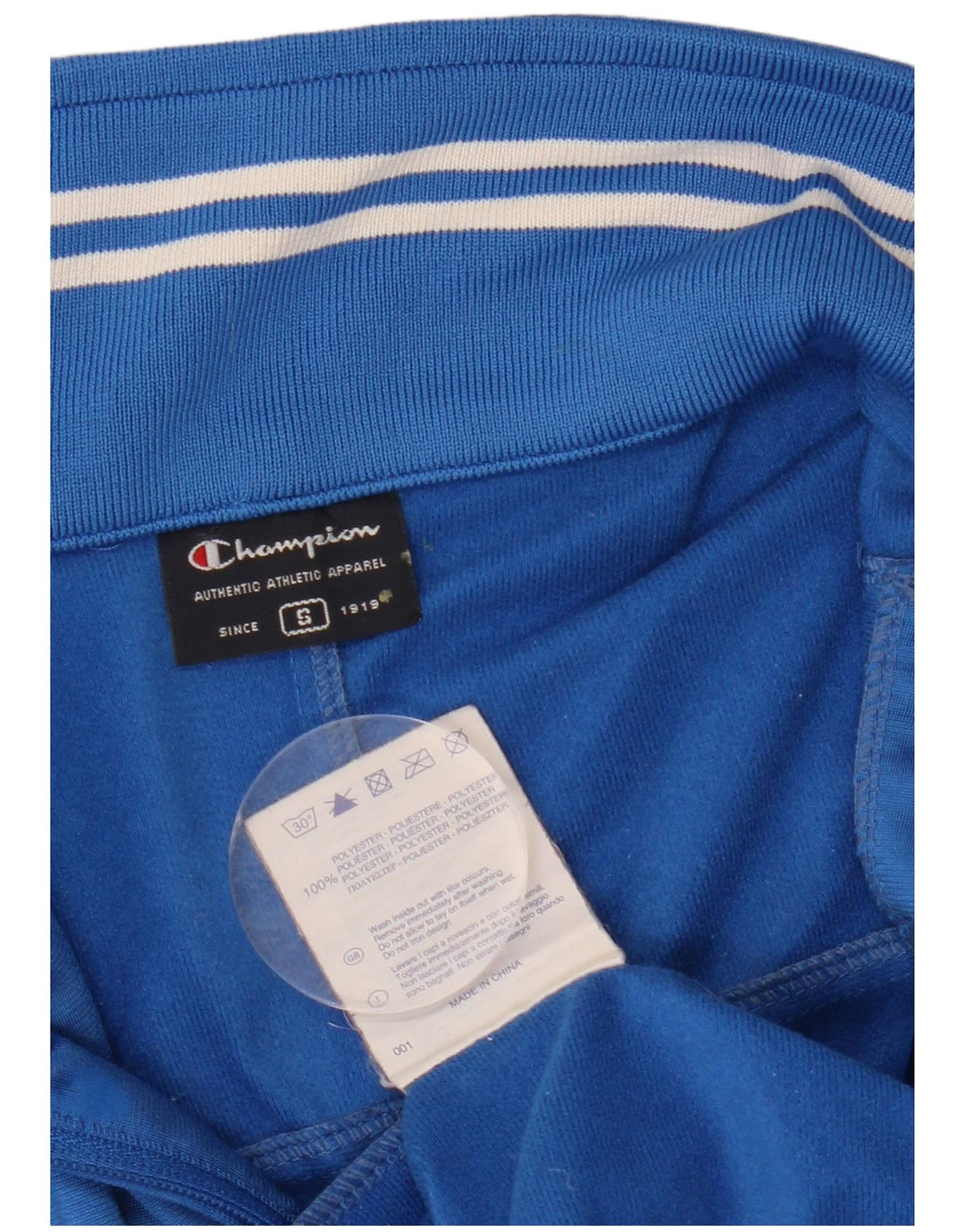 Champion Mens Graphic Tracksuit Top Jaqueta Pequena Azul Poliéster