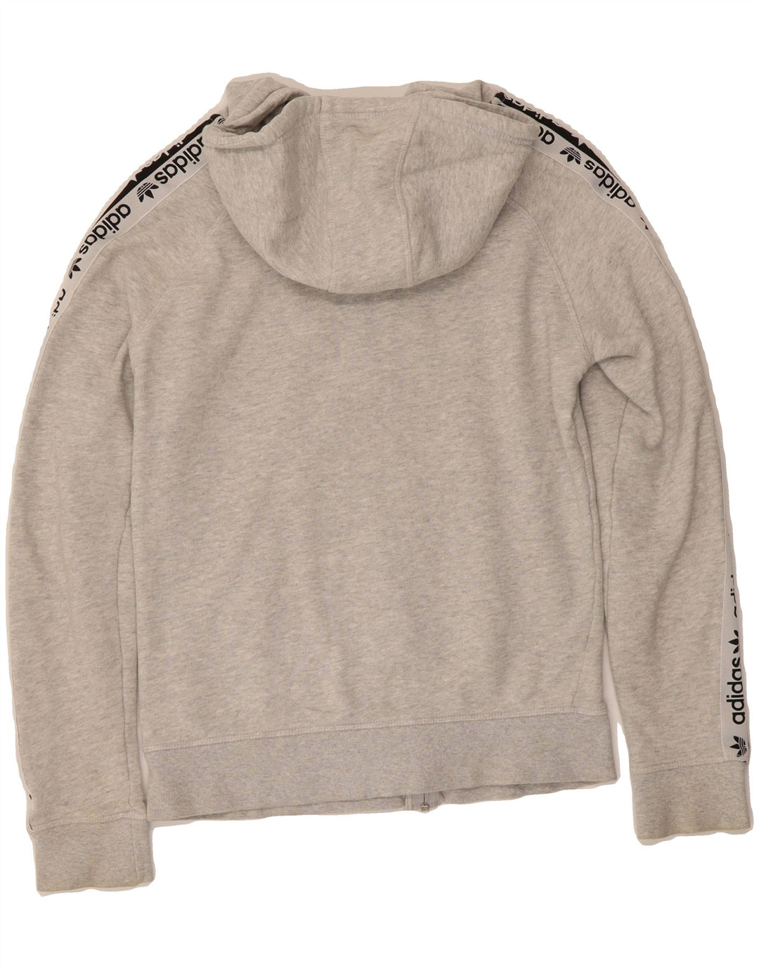 ADIDAS Womens Graphic Zip Hoodie Sweater UK 12 Medium Grey Colourblock Vintage Adidas and Second-Hand Adidas from Messina Hembry 