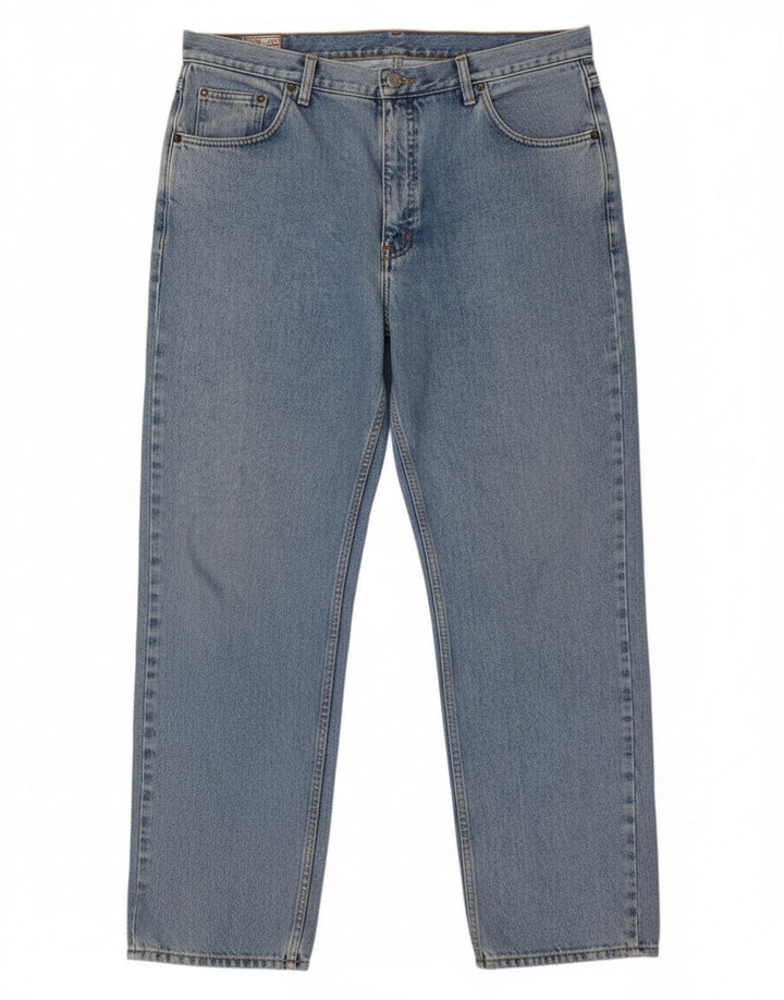 Rifle Mens Straight Jeans W40 L30 Azul Algodão