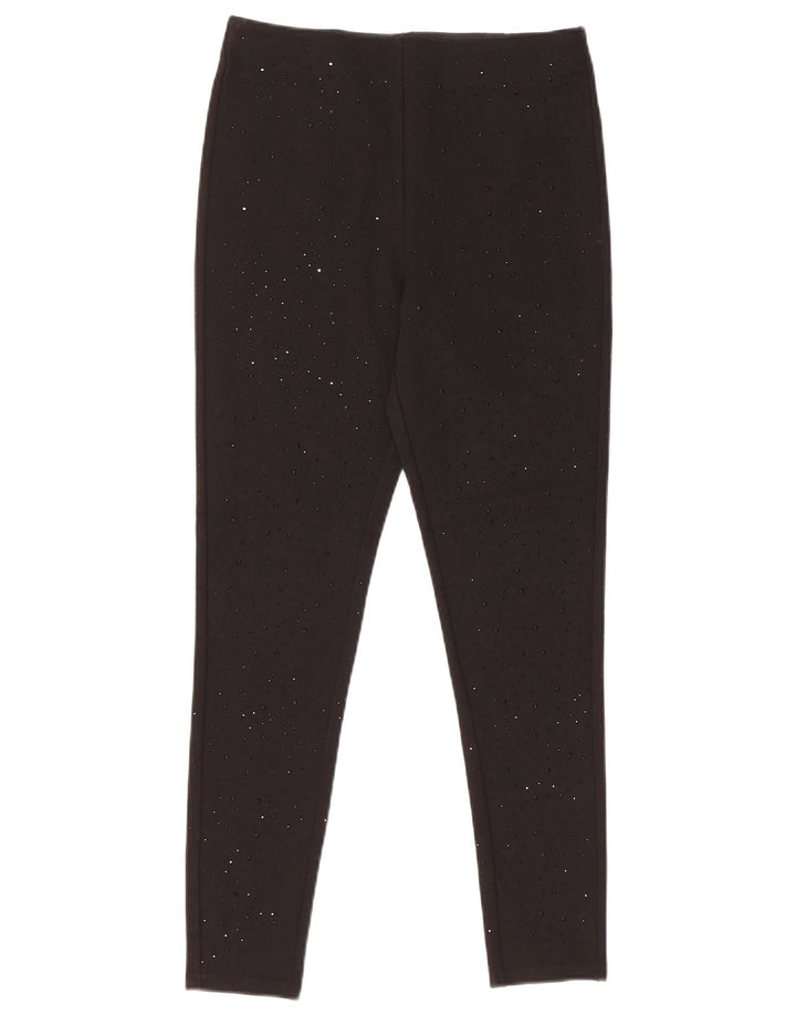 Leggings femininas Zara UK 10 pequenas viscose preta