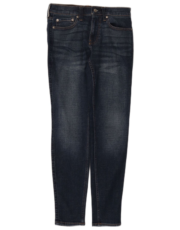 Calça jeans feminina super skinny Hollister W28 L30 azul marinho algodão