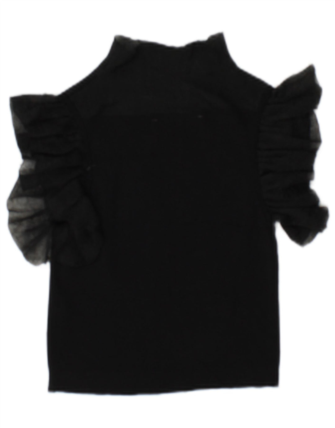 Blusa feminina transparente Zara UK 10 pequena viscose preta