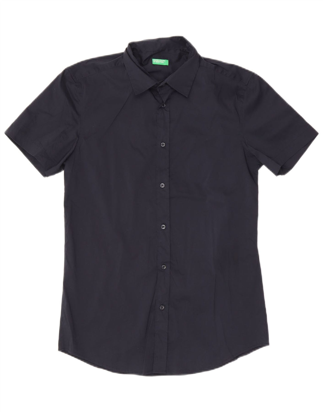 Camisa masculina de manga curta Benetton média azul marinho