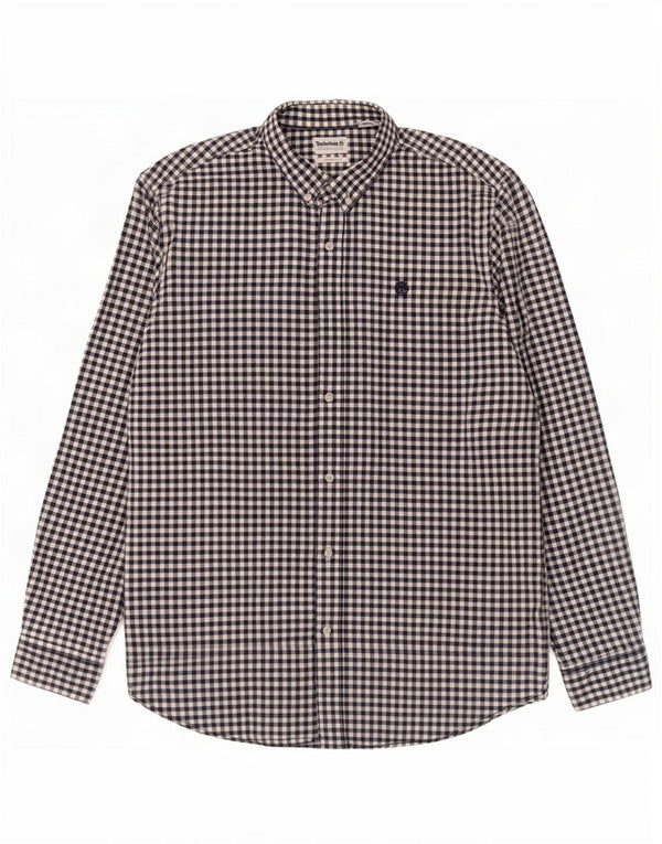 Camisa masculina Regular Fit Timberland XL azul marinho algodão guingão