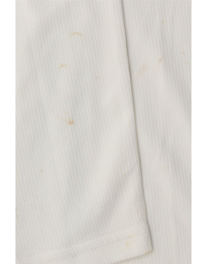 Top feminino PUMA de manga comprida UK 10 pequeno bloco colorido branco