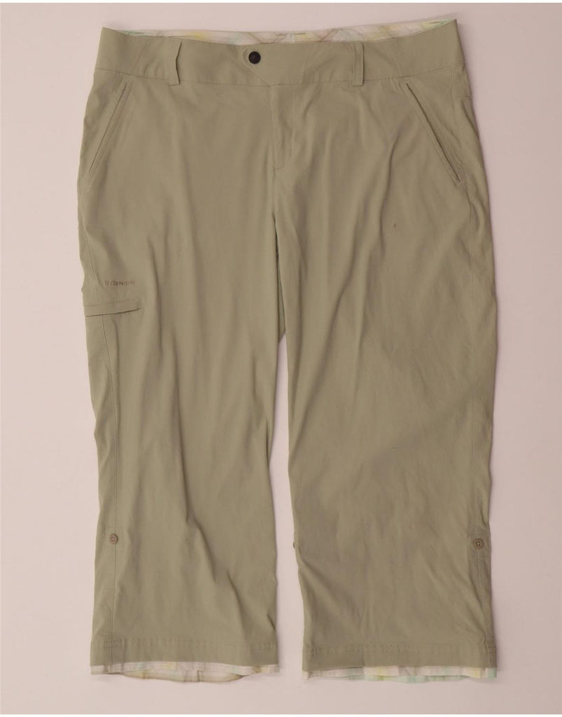 COLUMBIA Womens Titanium Capri Cargo Trousers US 14 XL W36 L22 Green Nylon Vintage Columbia and Second-Hand Columbia from Messina Hembry 