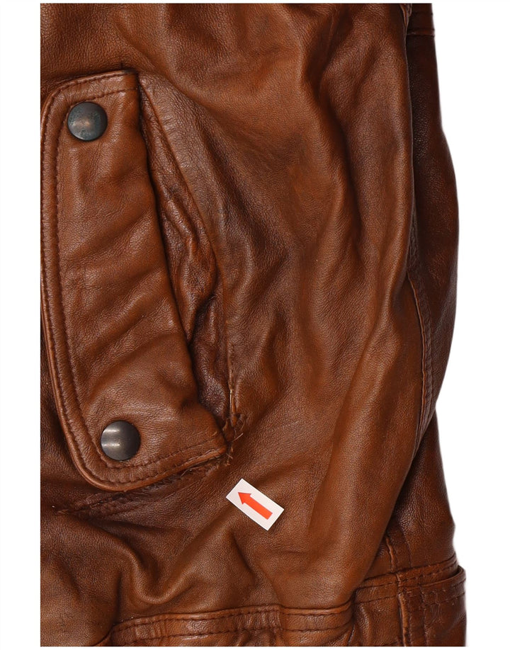 Jaqueta de couro masculina vintage Reino Unido 40 grande couro marrom