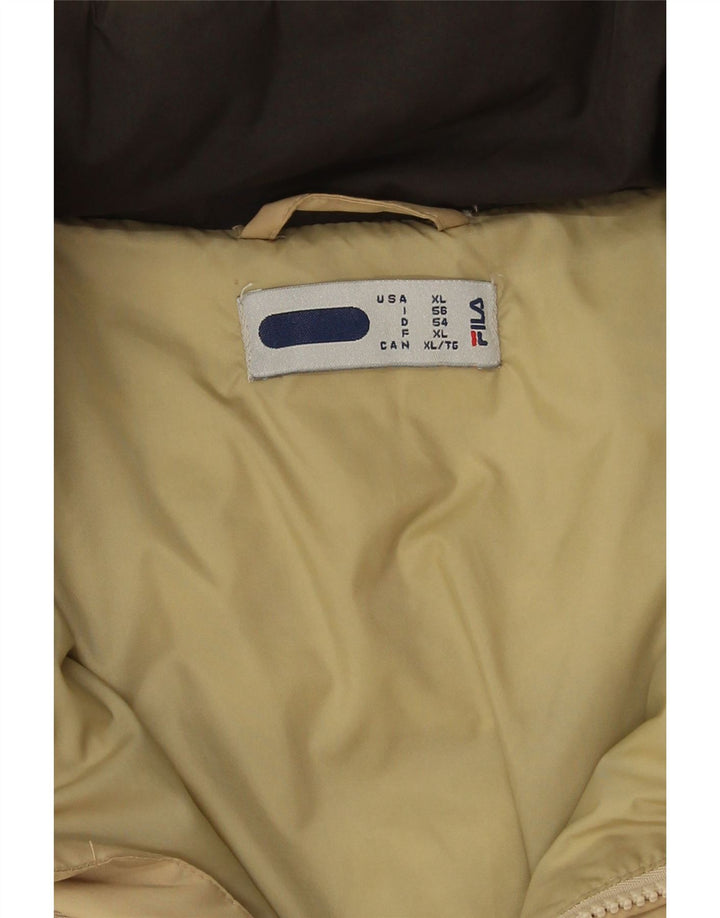 Jaqueta acolchoada masculina Fila UK 42 XL poliéster bege