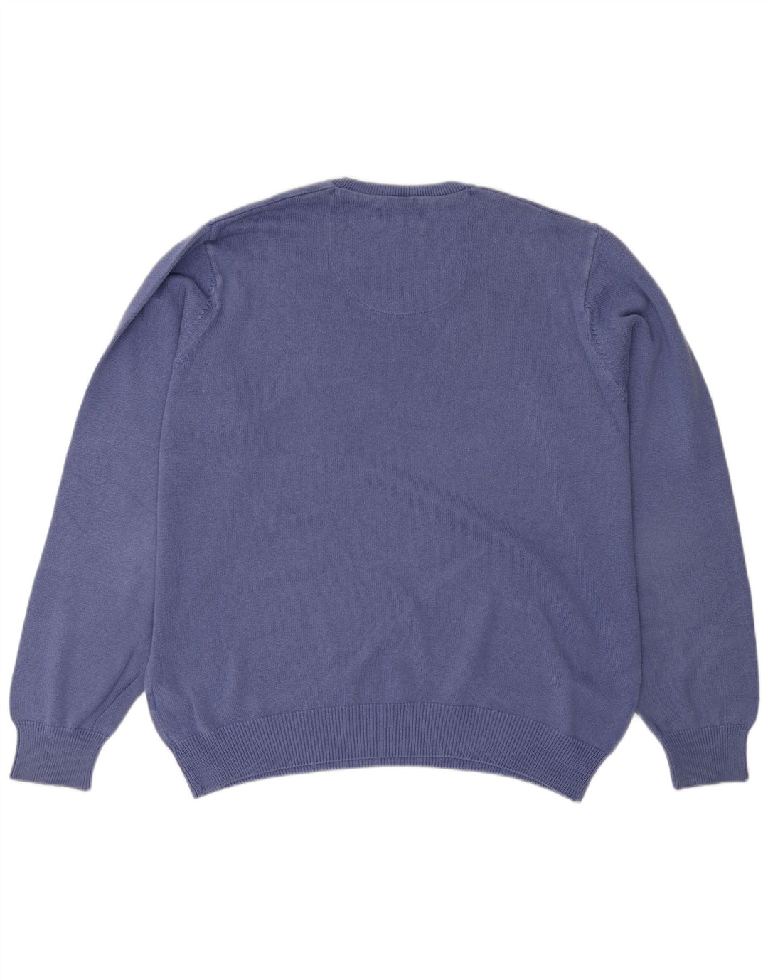 Suéter masculino Marks & Spencer Blue Harbor com decote em V, grande algodão azul