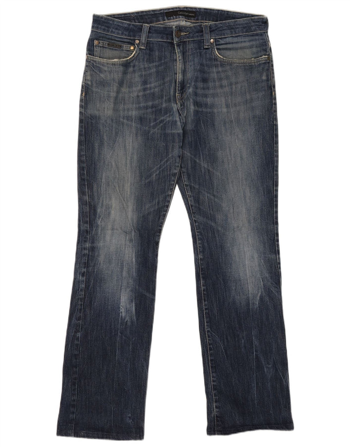 Calça jeans reta masculina Calvin Klein W34 L31 azul marinho