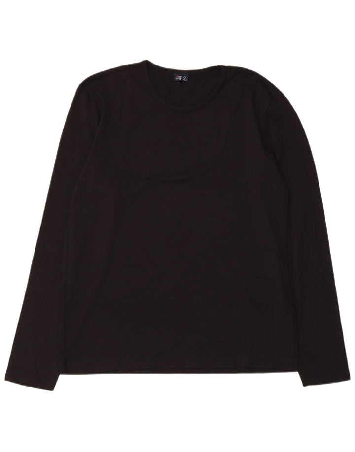 FILA Mens Top Manga Longa Médio Preto