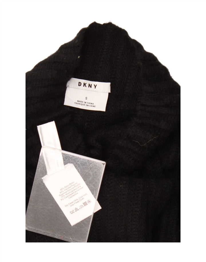 DKNY Suéter feminino oversized com gola de tartaruga Reino Unido 10 pequeno preto