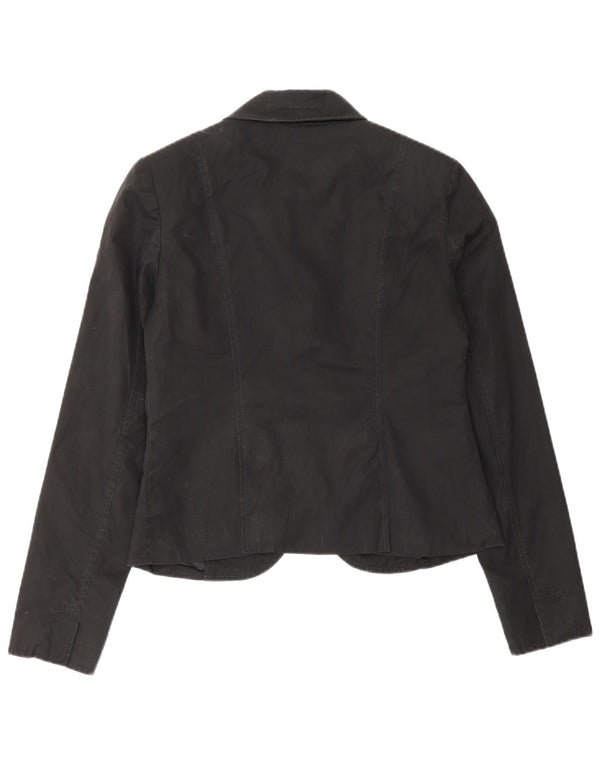 Jaqueta blazer feminina Gap com 1 botão UK 6 XS algodão preto