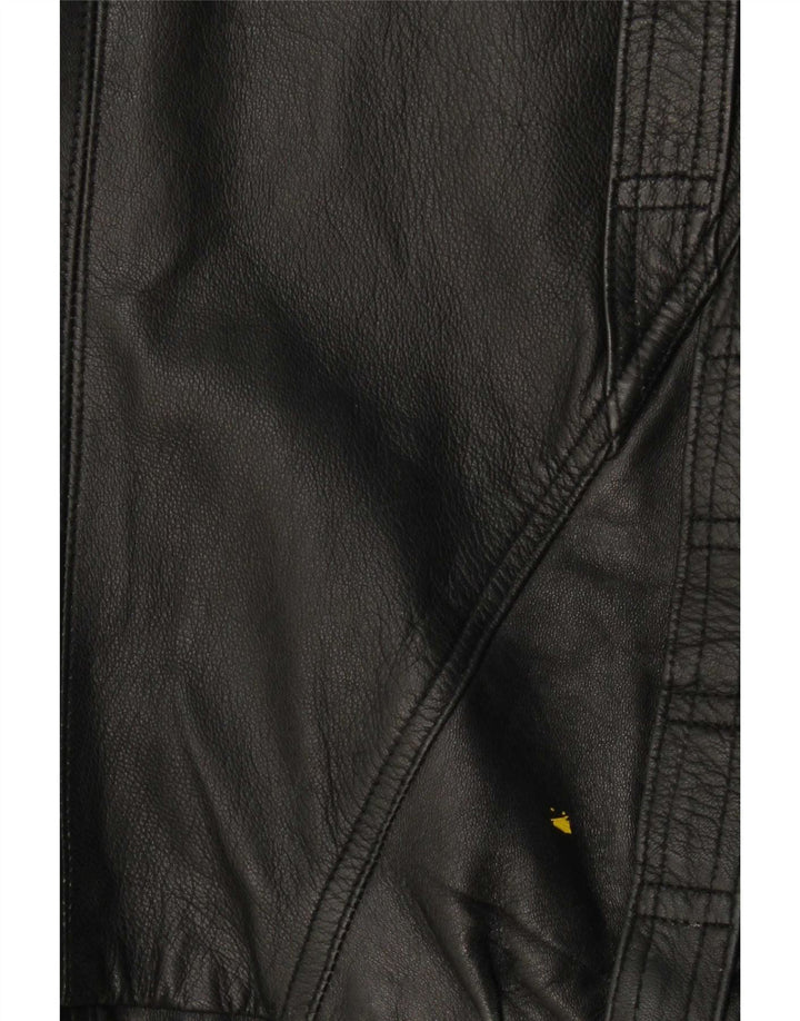 Jaqueta de couro masculina vintage EU 50 grande couro preto