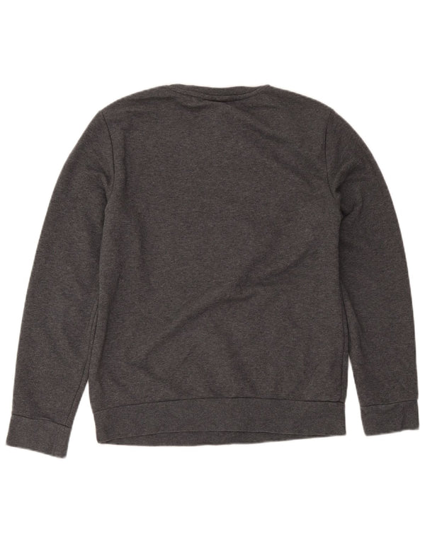 Adidas Womens Graphic Sweatshirt Jumper UK 12/14 Médio Cinza Algodão