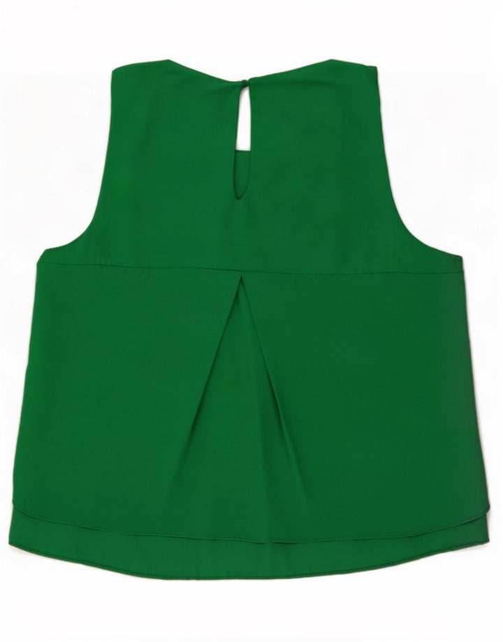 Blusa feminina sem mangas Zara Top UK 6 XS verde poliéster