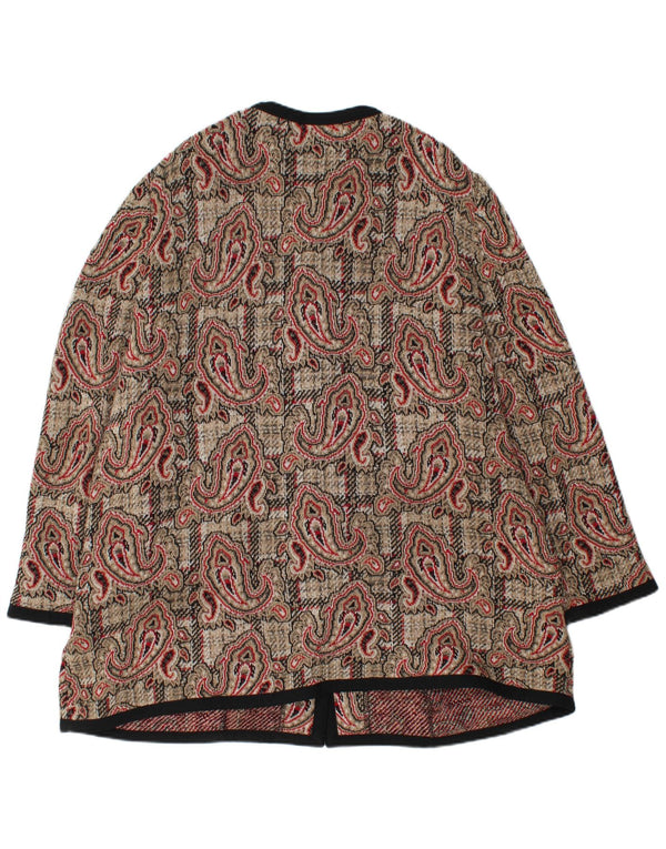 Jaqueta blazer feminina Liola com 5 botões Reino Unido 24 4XL lã paisley multicolorida
