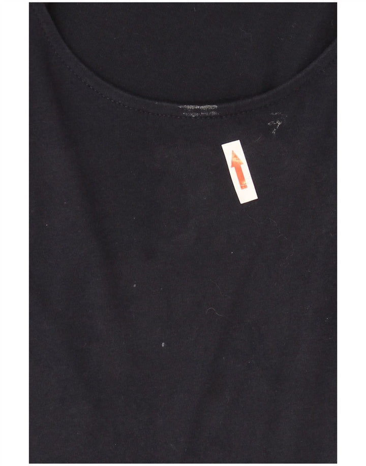 Vestido maxi regular feminino Marks & Spencer Reino Unido 14 algodão azul marinho médio