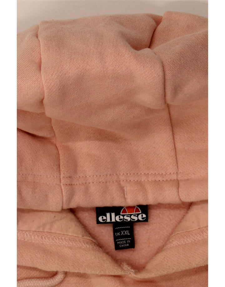 ELLESSE Womens Graphic Hoodie Jumper UK 20 2XL Pink Cotton Vintage Ellesse and Second-Hand Ellesse from Messina Hembry 