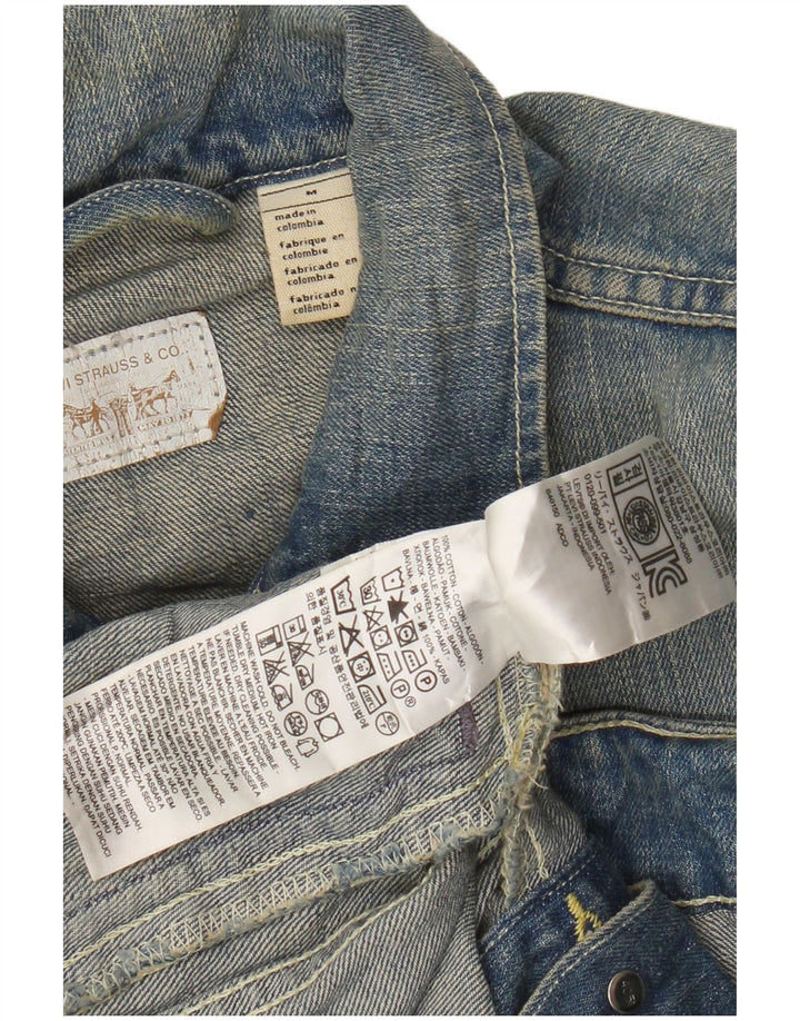 Jaqueta jeans feminina Levi's UK 12 algodão azul médio